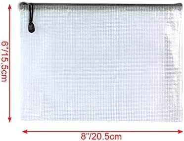 OAIMYY-20 PCS-6"x 8"-Mesh Zipper Pouch, Plastic Zip File Folders Puzzle Bags for Organizing,Office Supplies,Travel,Home Storage (Color)
