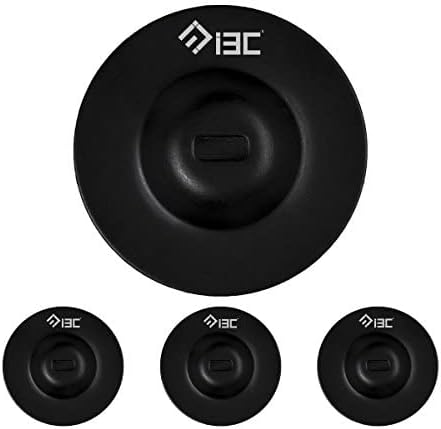 I3C Anchor Plate Adhesive Security Plate, Laptop Lock Plate with Slot, Universal Lock Plate for Laptop, Monitor, Smart Phone, Tablet, Other Electronic Products (Black 4pcs)