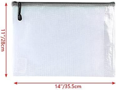Mesh Zipper Pouch Bags, Zipper Bags for Organizing Storage, Waterproof Zipper Pouches, Letter Size, File Bags for School, Toys, Puzzle, Board Games and Office Supplies (Color, 11"x14")