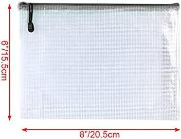 Oaimyy-6 * 8 inches-Mesh Zipper Pouch, Plastic Zip File Folders for Organizing,Office Supplies,Travel,Home Storage-Black