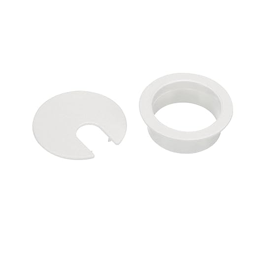 TuTuYa 10PCS Desk Grommet, Desk Grommet 1-3/8 Inch(35mm) Desk Cable Grommet Desk Cable Hole Covers with Hole Saw, Ideal Solution for Office and Home Table Cable (White,1-3/8 Inch)