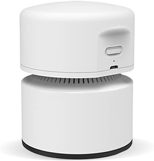 ODISTAR Desktop Vacuum Cleaner,Mini Table dust Sweeper Energy Saving with auto Power-Off Function,High Endurance up to 400 mins,Cordless&360º Rotatable Design for Keyboard/Home/Office (White)