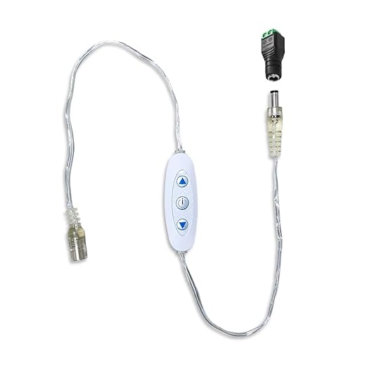 12V DC Sensitive Dimmer Switch for Led Light, Unique Female Male Led Dimmer Controller with 1 Female Power Jack Adapter, Brightness Adjustable for LED Strip Light, Neon Light, Neon Sign