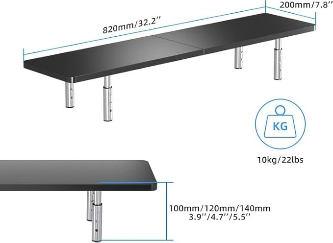suptek Laptop Stand for Desk,Computer Monitor Laptop Stand Riser for Printer, Notebook and All Flat Screen TV Display,3 Height Adjustable(MST016)