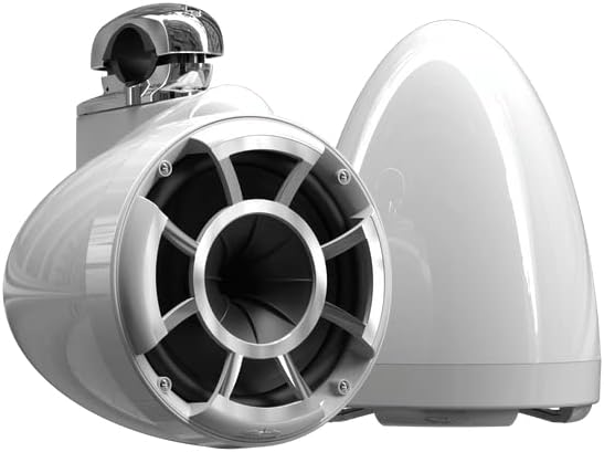 wet sounds Rev 8 White V2 Revolution Series 8" White Tower Speakers w/Fixed Clamp Mini