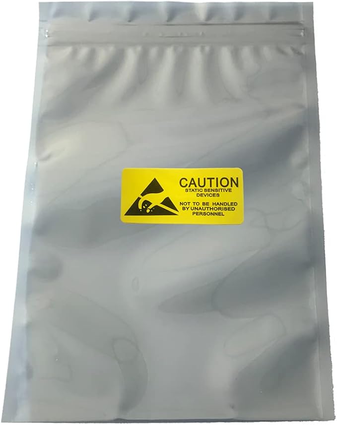 100pcs 5.9x7.87in/15x20cm Anti Static Bags,Premium ESD bags Resealable for 3.5'' SSD HDD with 100pcs Labels, Anti-static Bags for Hand Drive or Varieties of Electronic Device
