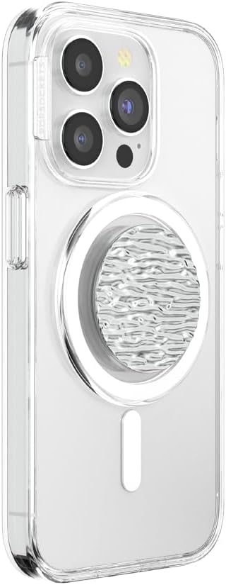 PopSockets Phone Grip for MagSafe with Kickstand, Magnetic Stand, Swappable Top, Secure Hold for iPhone MagSafe Cases, Phone & Tablet Grip - FATA Morgana Chrome