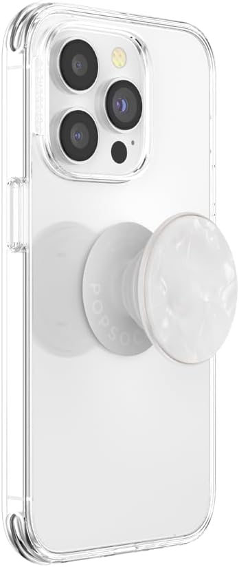 PopSockets Phone Grip with Expanding Kickstand, Adhesive Grip - Acetate Pearl White
