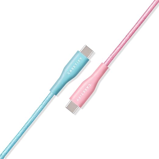 CASETiFY Powerthru USB-C to USB-C Cable (1m/3.3ft) - Cotton Candy
