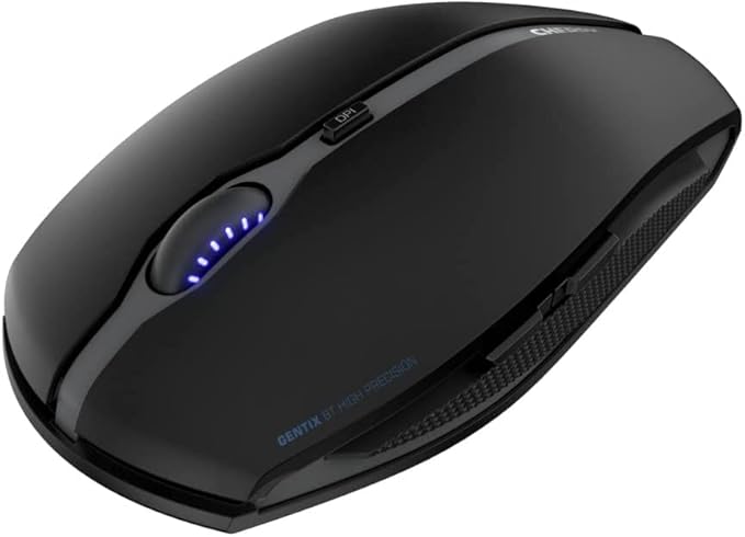 Cherry GENTIX BT Wireless Bluetooth Mouse, Multi-Device Function for up to 3 Devices, Switchable Resolution (1K/2K DPI), 7 Buttons and Scroll Wheel, Battery Operated (Black)