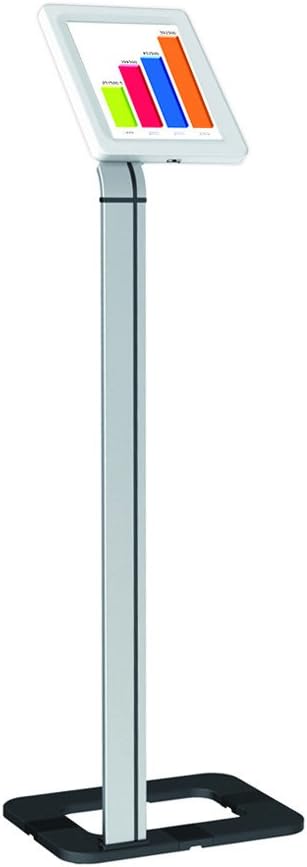 Pyle Tablet Metal Security Stand Holder, Adjustable Clamp-Style Arm, Fits iPad and Other Tablets, Works with Key, Anti-Theft Design, Floor Standing, 7.4" x 10.2"