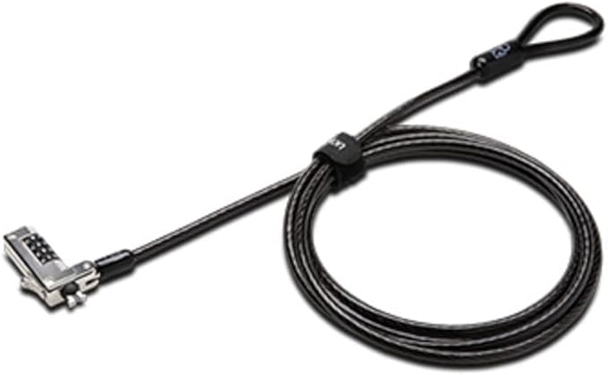 Kensington Slim Combination T-Bar Standard Lock Slot for Laptops, Security Computer Lock Cable, Resettable 4-wheel Number Code with 6 Foot Cable, K60600WW