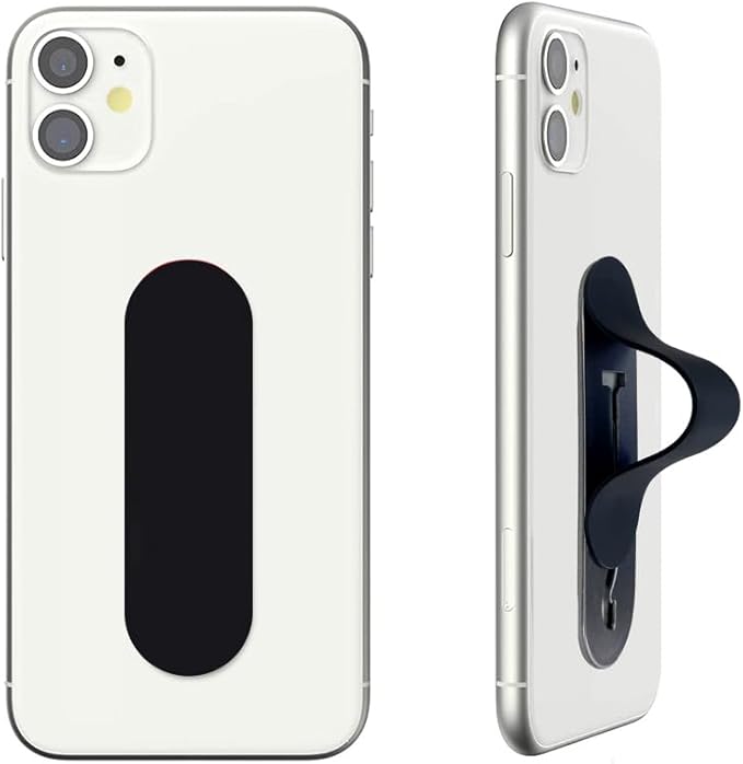 Momostick Flatstick, Cell Phone Finger Grip Strap Holder for Hand, Cell Phone Stand, New Slim Finger Loop Selfie Grip Compatible with Most Smartphones