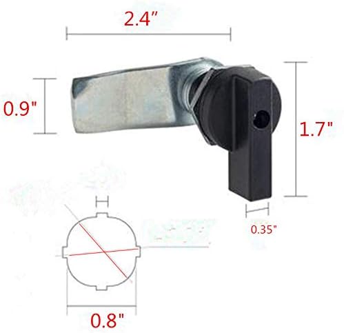WJSKDQ 2PCS Thumb Operated Offset Thumb Cam Lock Black Cam Lock