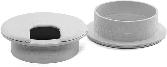 2pcs 2 Inch Desk Wire Cord Cable Grommets Hole Cover for Office PC Desk Cable Cord Organizer Plastic Cover (Grey-2Pcs)