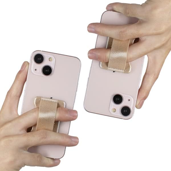 Universal Phone Grip for Smartphones - Phone Holder for Hand for Back of Phone -Wireless Charging Compatible (Gold) - 2Pack