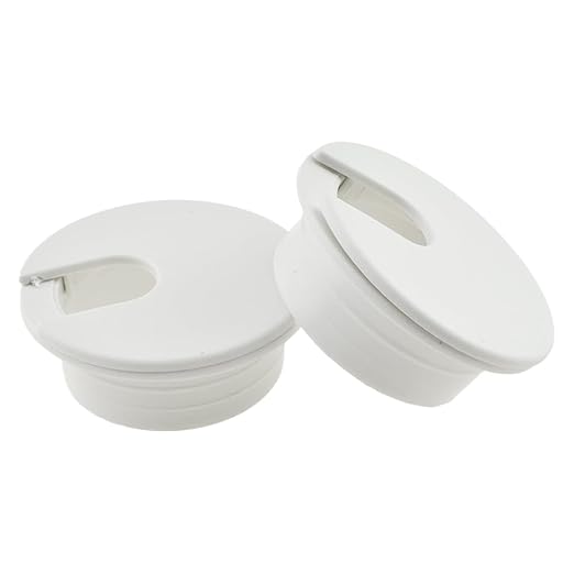 HAHIYO 2Pcs 1.38Inch/35mm White ABS Plastic U-Shaped Desk Grommet Wire Grommet Cable Management Cord Hole Cover Desk Wire Hole Insert Wire Organizer for Computer Office Home School Equipment Systems