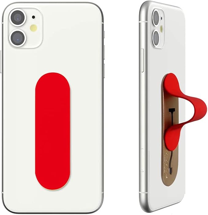 Momostick Flatstick, Cell Phone Finger Grip Strap Holder for Hand, Cell Phone Stand, New Slim Finger Loop Selfie Grip Compatible with Most Smartphones