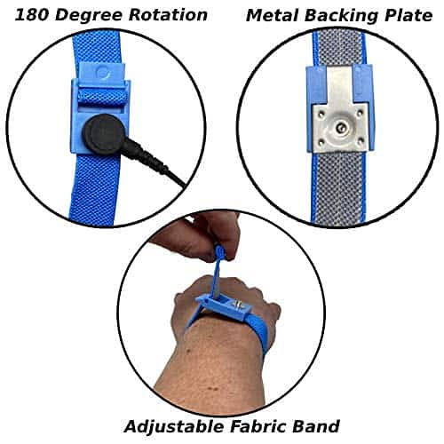 RubberStat Dual Layer ESD Compliant Workstation Rubber Table Mat Kit, Soldering, Cell Phone Repair, with Wrist Strap Set and Ground Cord - 24"x36" Royal Blue