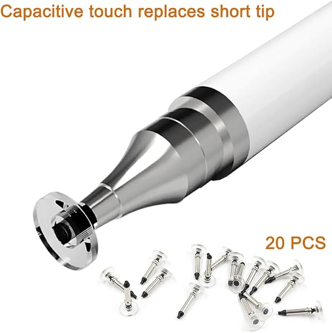 YuCool 20 Pieces Passive Stylus Pen Replacement Disc Tips, Universal Nibs Compatible with Capacitive Touch Screen