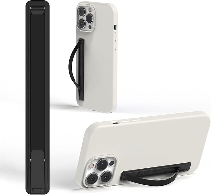 Phone Grip, Ultra Thin Cell Phone Grips Finger Holder Kickstand for Back of Phone, Loopy Case Swappable for Smartphones Wireless Chargers Car Mounts - SleekGrip Essential