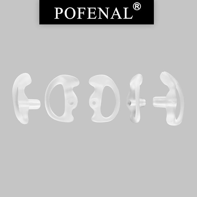 Universal Replacement Insert Silicone Soft Earmold for Baofeng Motorola Kenwood Retevis Midland Two Way Radios Headset (White, 8 Pair, Large_2 Pair; Medium_4 Pair; Small_ 2 Pair)