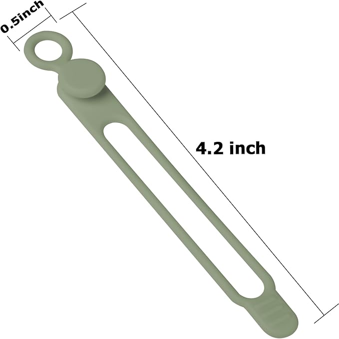 Nearockle 16Pcs Silicone Cable Straps Wire Organizer for Bundling Earphone, Phone Charger, Computer Cords, Reusable Cable Ties Cord Organizer in Home,Office,Kitchen,School(Green)