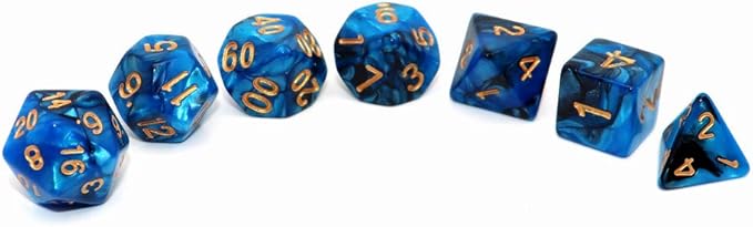 Polyhedral D&D Dice Set-5 Pack Double-Colors Dice Sets Compatible with Dungeons and Dragons DND Role Playing Game RPG MTG Games Dice with D4 D6 D8 D10 D% D12 D20 (5 Colors Set)