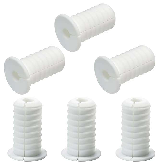 6pc Starlink Cable Grommet 3/4" Silicone Anti-Slip Waterproof Wall Hole Pass Through Split Cable Bushings for TV Wire Ethernet Cord, Starlink Cable Routing Kit Accessories,38mm/1.5"Ht, White
