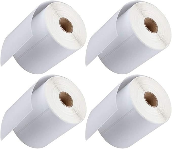 FungLam 4 Rolls 4x6 Direct Thermal Shipping Labels, 250 Labels Per Roll, 1" Core, Perforated, White Mailing Postage Shipping Label Compatible with Zebra 2844 ZP-450 ZP-500 ZP-505