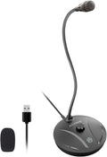 JOUNIVO USB Microphone for Computer, PC/Laptop Mic, Mute Button with LED Indicator, 360 Degree Gooseneck Design, Desktop Microphone for Streaming, Recording, Dictation, Podcasting, YouTube, JV610PRO