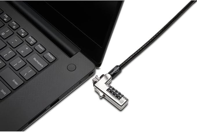 Kensington Slim Combination T-Bar Standard Lock Slot for Laptops, Security Computer Lock Cable, Resettable 4-wheel Number Code with 6 Foot Cable, K60600WW