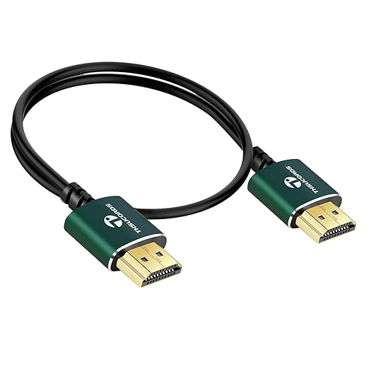 Slim HDMI Cable 1FT, Ultra Soft & Thin HDMI to HDMI Cord, Extreme Flexible & Skinny HDMI Wire Supports High Speed 4K@60Hz 18gbps 2160p 1080p
