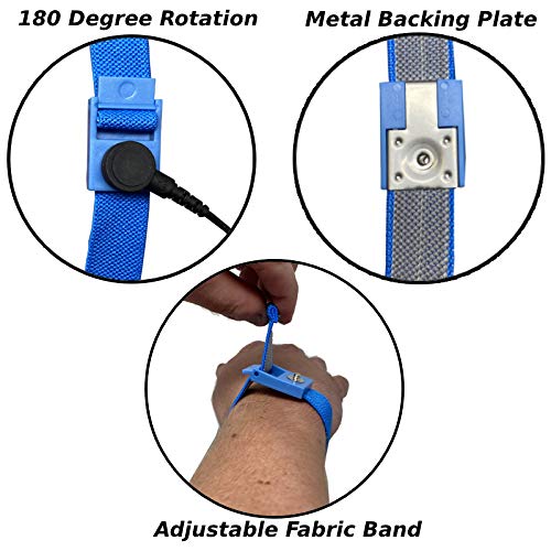 RubberStat Dual Layer ESD Compliant Workstation Rubber Table Mat Kit, Soldering, Cell Phone Repair, with Wrist Strap Set and Ground Cord - 36"x60" Grey