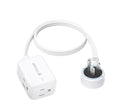 TROND 360° Rotating Flat Plug Extension Cord Surge Protector 1.5ft, Small Power Strip with 900 Joules, 3 Side Grounded Outlets, 13A, SPT 16/3 Gauge Wire for Indoor Home Office Dorm Room Travel, White