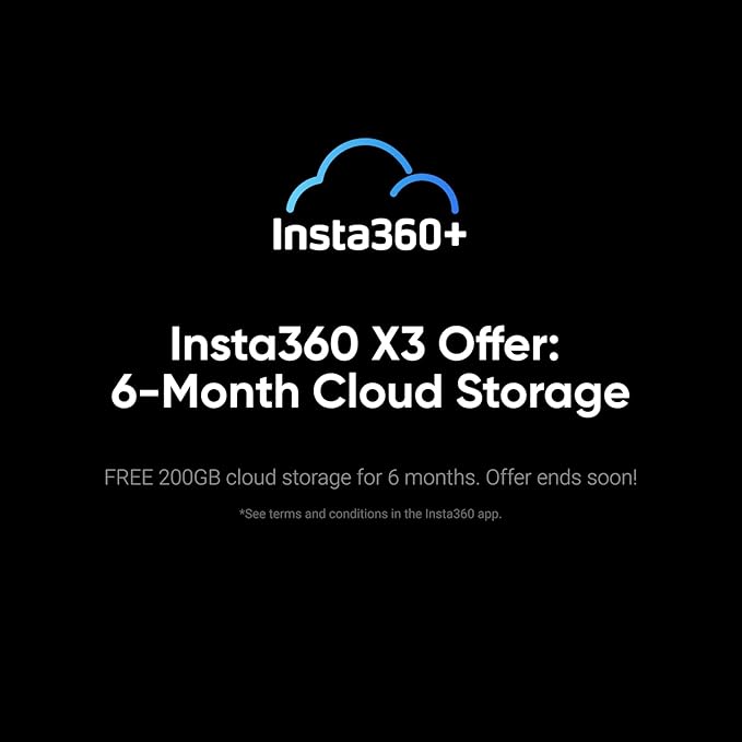 Insta360 X3 - Waterproof 360 Action Camera with 1/2" 48MP Sensors, 5.7K 360 Active HDR Video, 72MP 360 Photo, 4K Single-Lens, 60fps Me Mode, Stabilization, 2.29" Touchscreen, AI Editing, Live Stream
