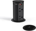Pop up Outlet for Countertop,2.5 Inch Hole Desktop Power Grommet,Recessed Power Strip,20W USB C Fast Charging,4 Outlets 4 USB Ports,15Amp Tamper Resistant Receptacle for Home,Kitchen,Office Black