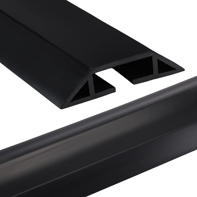 Pangda 10 FT Floor Cable Cover Heavy Duty Cord Cover Protector Power Cable Protector Soft Extension, Organize and Protect Wire on Floor for Home Office or Outdoor Settings (Black)