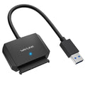 WAVLINK SATA to USB Type-A Hard Drive Cable, 5Gbps USB3.0 to Sata Cable Support UASP, External Hard Drive SATA I/II/III Connector 2.5" SSD/HDD and 3.5" HDD up to 20TB