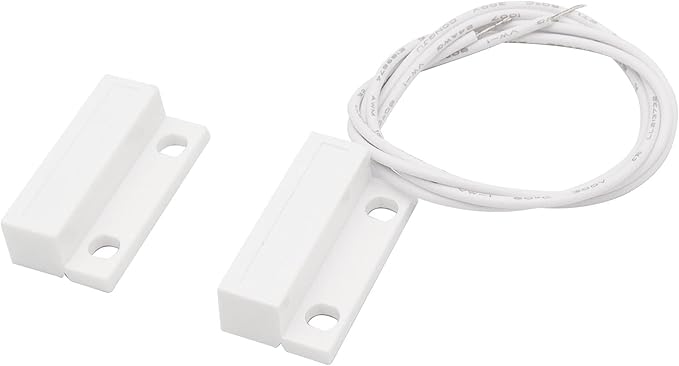 3Pcs Magnetic Reed Switch Wired Surface Mount Normally Open NO Contact Sensor Alarm Magnetic Door Switch with 2 Wires, ABS, MC-38
