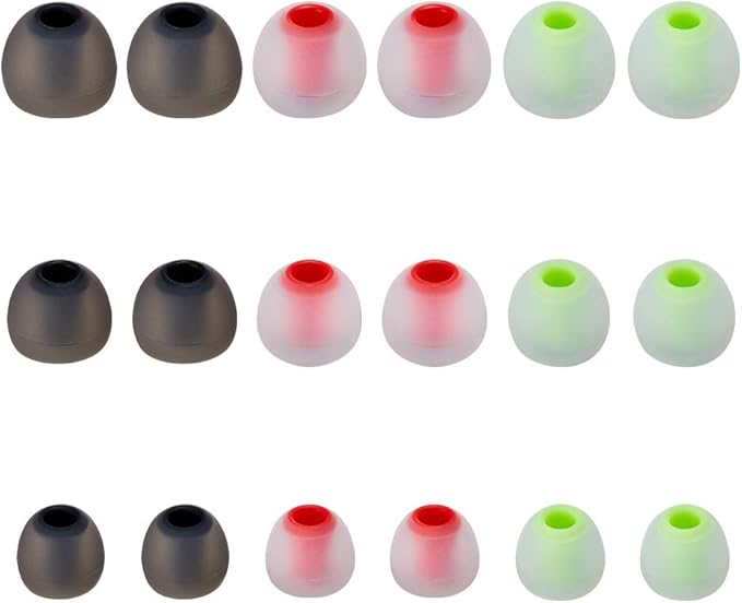 Earbud Tips Soft Silicone Earbuds Replacement Tips Fit for in-Ear Headphones(Inner Hole from 3.8mm - 4.2mm Earphones) 9 Pairs S/M/L