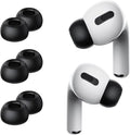 Lanwow Premium Memory Foam Tips for AirPods Pro & AirPods Pro 2nd Generation. No Silicone Eartips Pain. Anti-Slip Eartips. Fit in The Charging Case, 3 Pairs (Medium, Black)