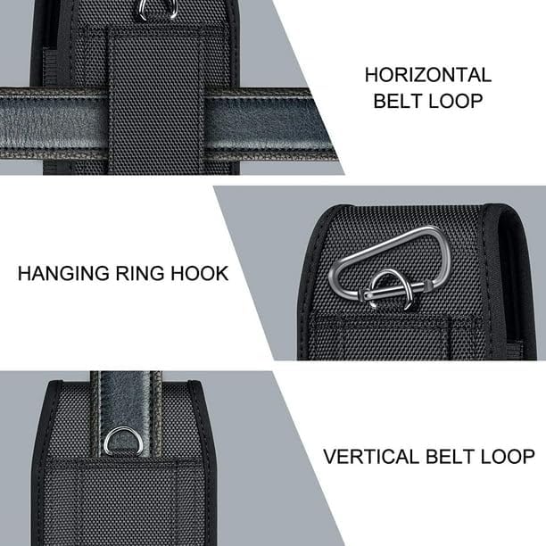 Cell Phone Holster for iPhone 17 16 15 14 13 Pro Max, 17 Air, 16 15Plus, Galaxy Z Fold 7 6 S25 S24 Ultra Plus A16 A36 5G Case with Belt Clip Belt Holder Pouch (Fits Phone with Otterbox Case on) Black
