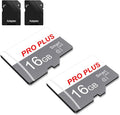 2 Pack TF Card 16GB with Adapter, High Speed Memory Card, UHS-I C10 A1 Memory TF Card for Tablet/Mobile Phone/Camera/Car Audio/Game Console (TF183 White Gray 16GB)