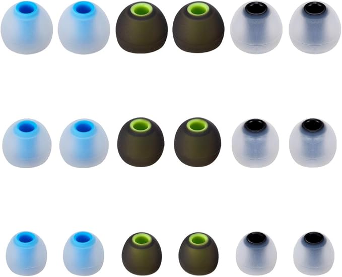 Earbud Tips Soft Silicone Earbuds Replacement Tips Fit for in-Ear Headphones(Inner Hole from 3.8mm - 4.2mm Earphones) 9 Pairs S/M/L