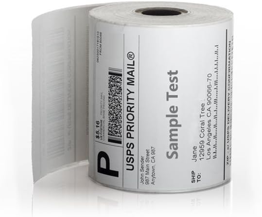 FungLam 4x6 Direct Thermal Shipping Labels for Zebra 2844 ZP-450 ZP-500 ZP-505 (80 Rolls, 250 Labels/Roll)