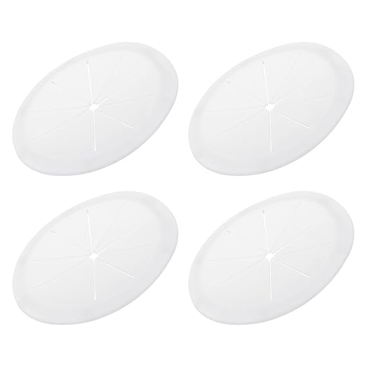 PATIKIL Desk Grommet 3-3/16", 4 Pcs Round Cable Grommet Cord Hole Cover with Adhesive Tape Flexible Table Wire Organizer for Office Home Table Countertop, White