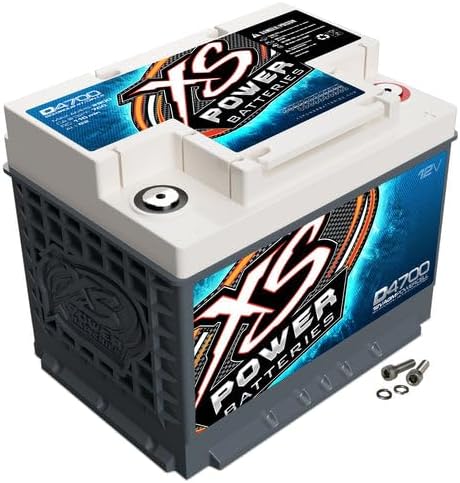XS Power D4700 2900 Amp AGM Battery with M6 Terminal Hardware - 12 Volt 62Ah 760CA Deep Cycle AGM Powercell for UTV, Car Audio Systems - 41.19 lbs, Maintenance Free, Sealed Design