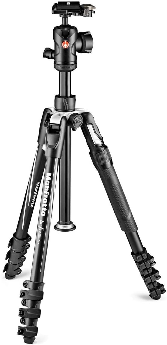 Manfrotto MKBFRLA4B-BHM Befree Advanced 2N1 Travel Tripod with Monopod, Lever Lock, Tripod Bag, Plate and Ball Head Included for Canon, Nikon, Sony, DSLR, CSC, Mirrorless, Up to 9 kg, Aluminium