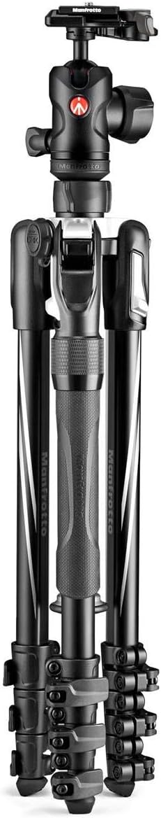 Manfrotto MKBFRLA4B-BHM Befree Advanced 2N1 Travel Tripod with Monopod, Lever Lock, Tripod Bag, Plate and Ball Head Included for Canon, Nikon, Sony, DSLR, CSC, Mirrorless, Up to 9 kg, Aluminium